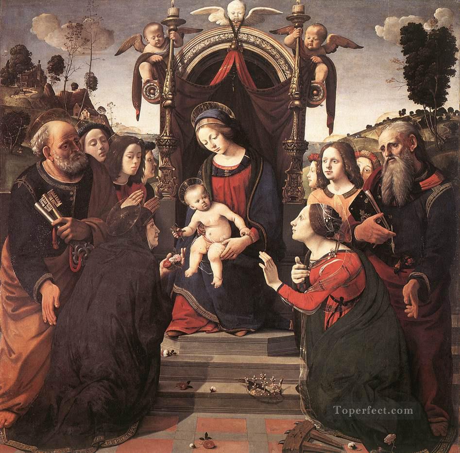 Mystical Marriage of St Catherine of Alexandria Renaissance Piero di Cosimo Oil Paintings
